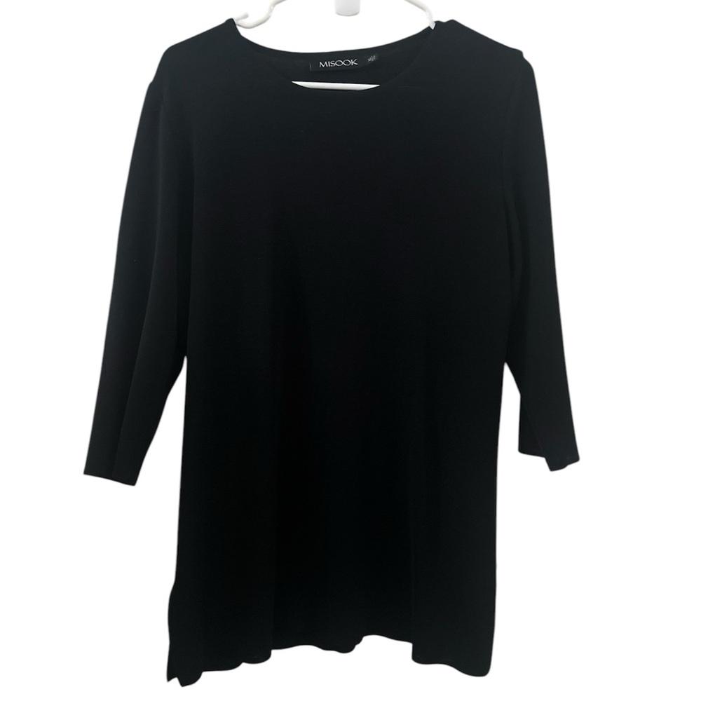 Misook Black Long Sleeve Top